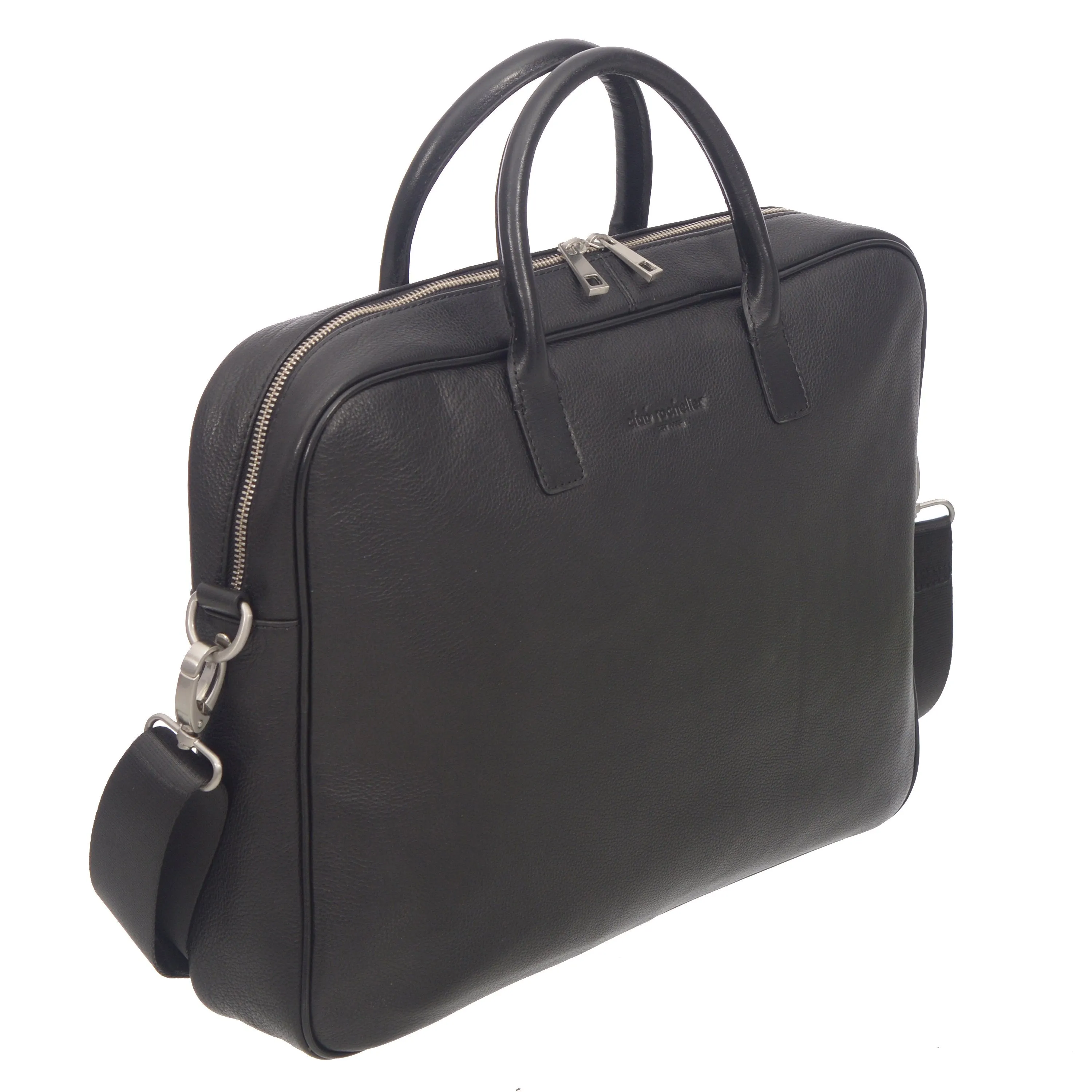 Club Rochelier Top Handle Messenger Leather Briefcase