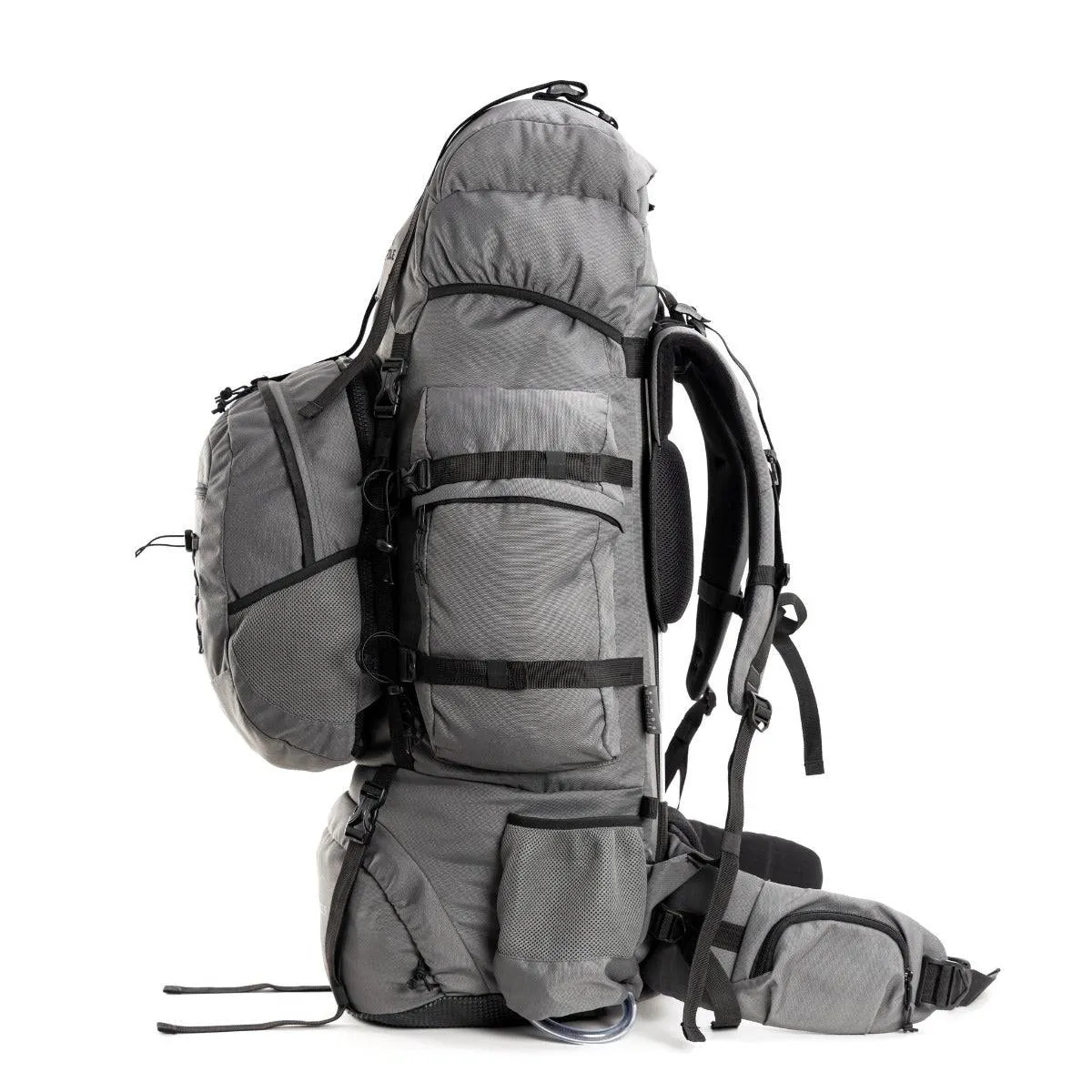 Colonel Pro Metal Frame Rucksack   Detachable Bag & Rain Cover - 105 Litres - Grey