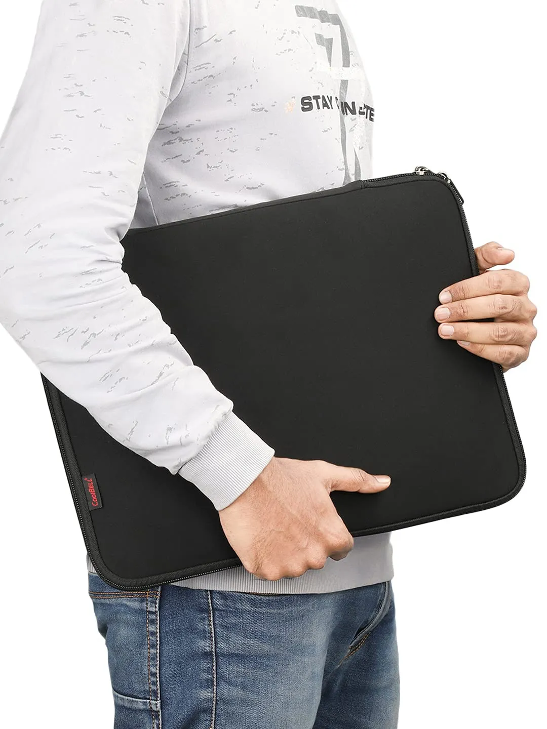 CoolBELL Water Resistant Nylon 15 inch Laptop Sleeve with 180 Degree Opening.(Black)