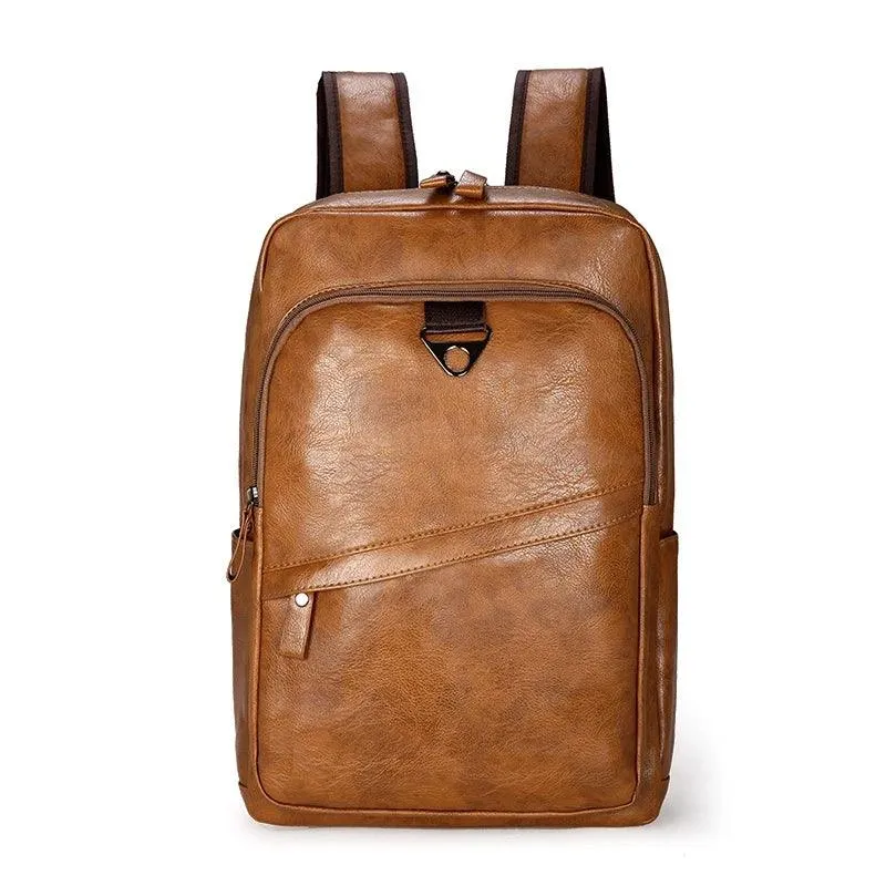 D190110 Cool Backpack - Large Capacity Leather Laptop Bag