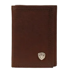 Dark Brown Leather Trifold Wallet