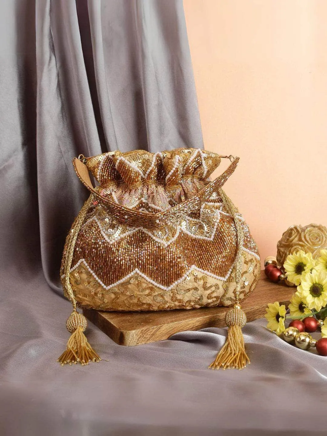 Designer Sequins Embroidery Potli Bag