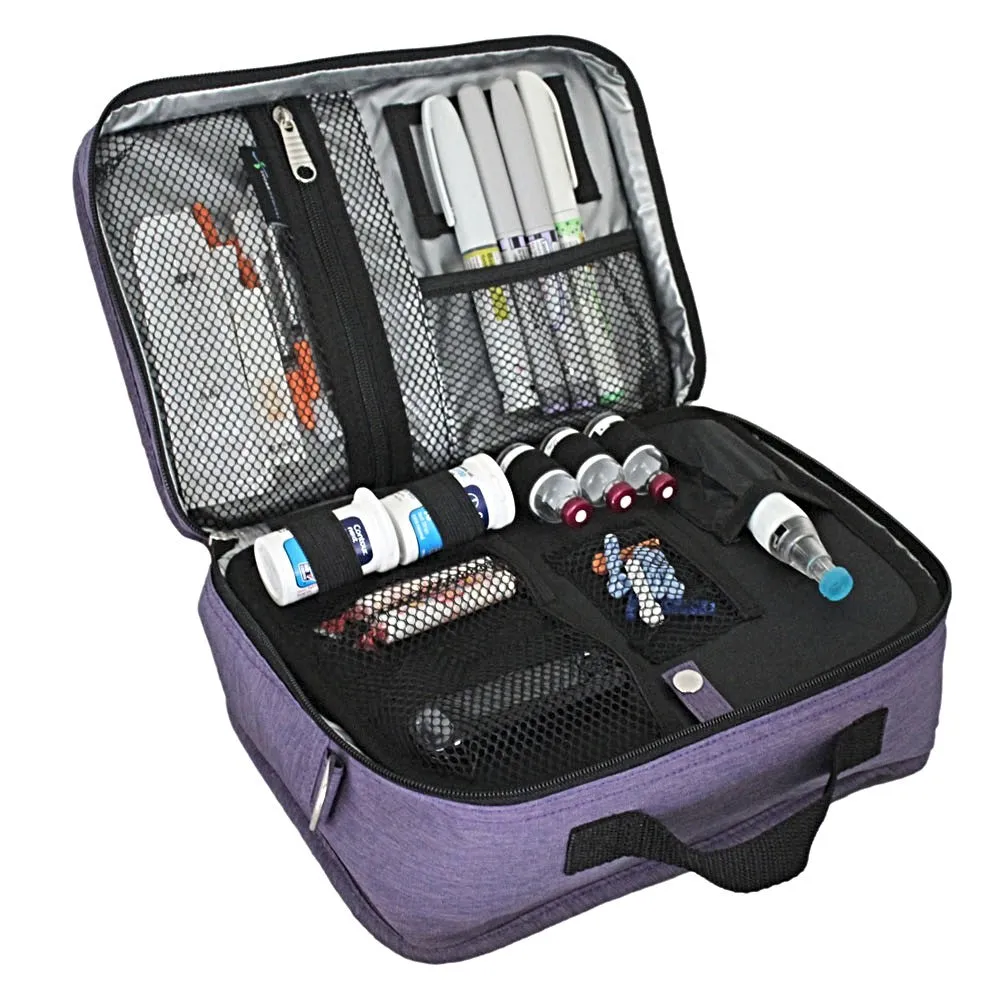 Diabetes Insulated Travel Bag- Purple