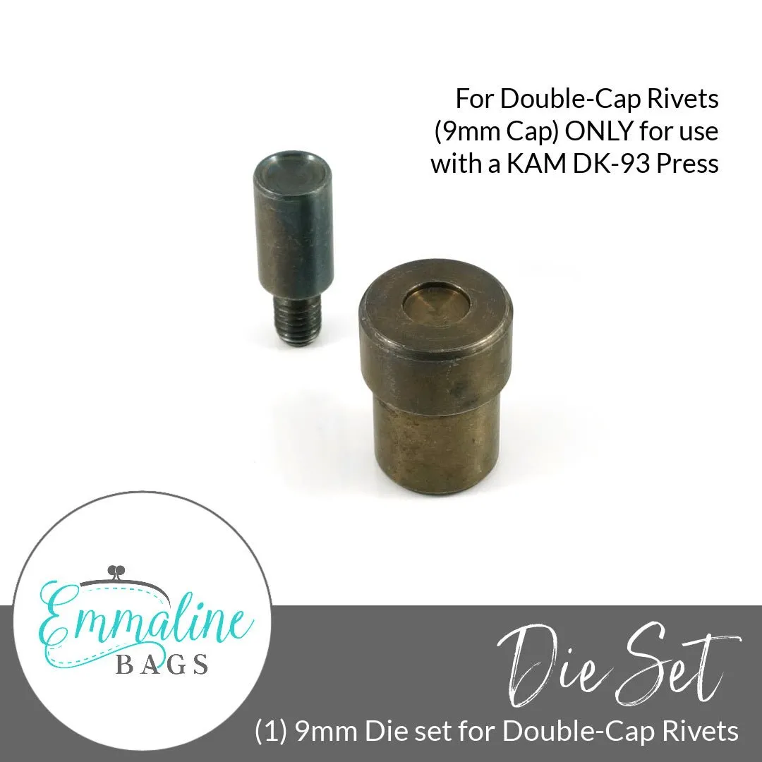 Die Set: Double-Cap Rivets (9mm Cap) ONLY for KAM DK-93 Press