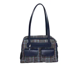 Dog Carrier - Winter - Cashmere Dog Carrier - Gray & Blue Plaid