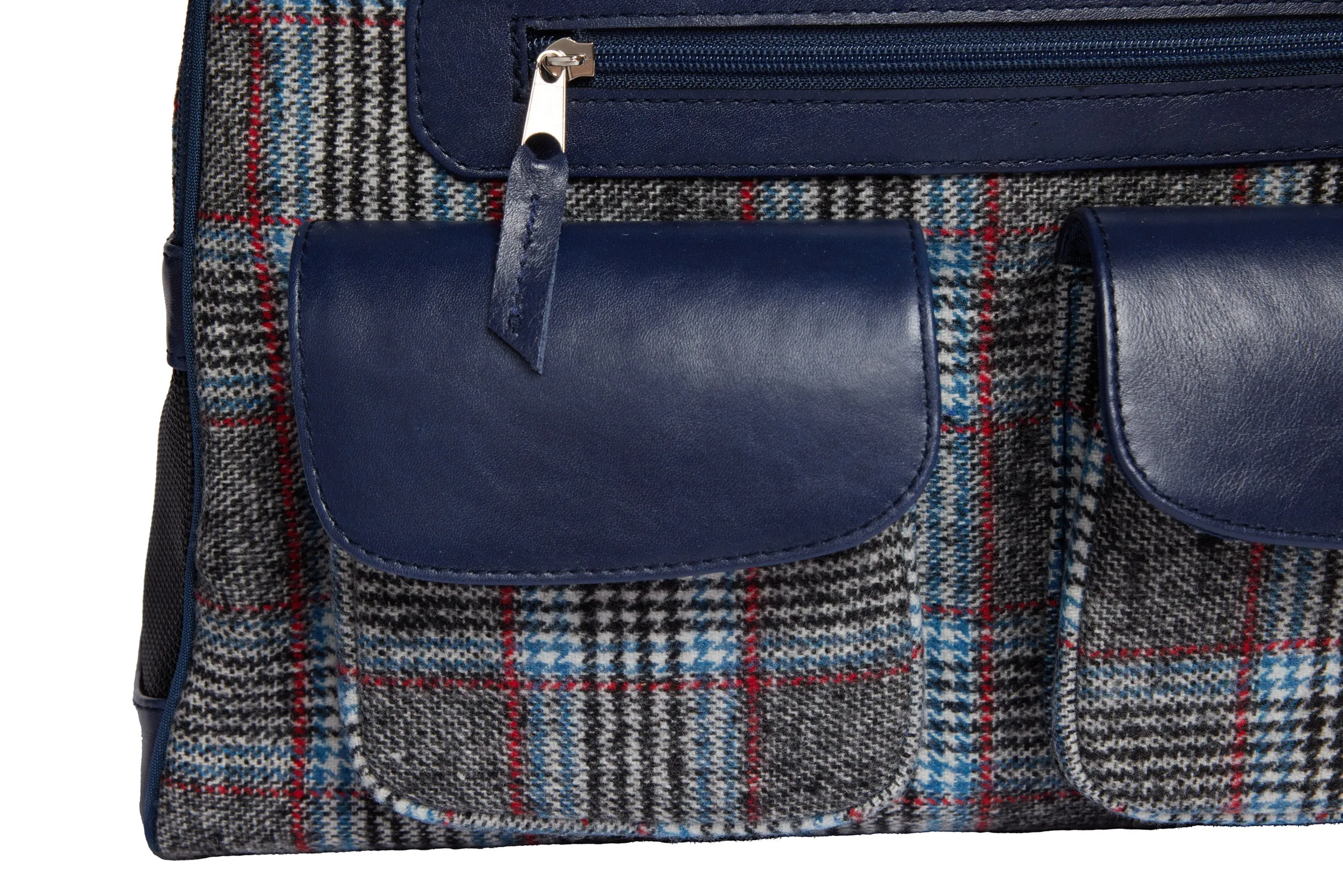 Dog Carrier - Winter - Cashmere Dog Carrier - Gray & Blue Plaid