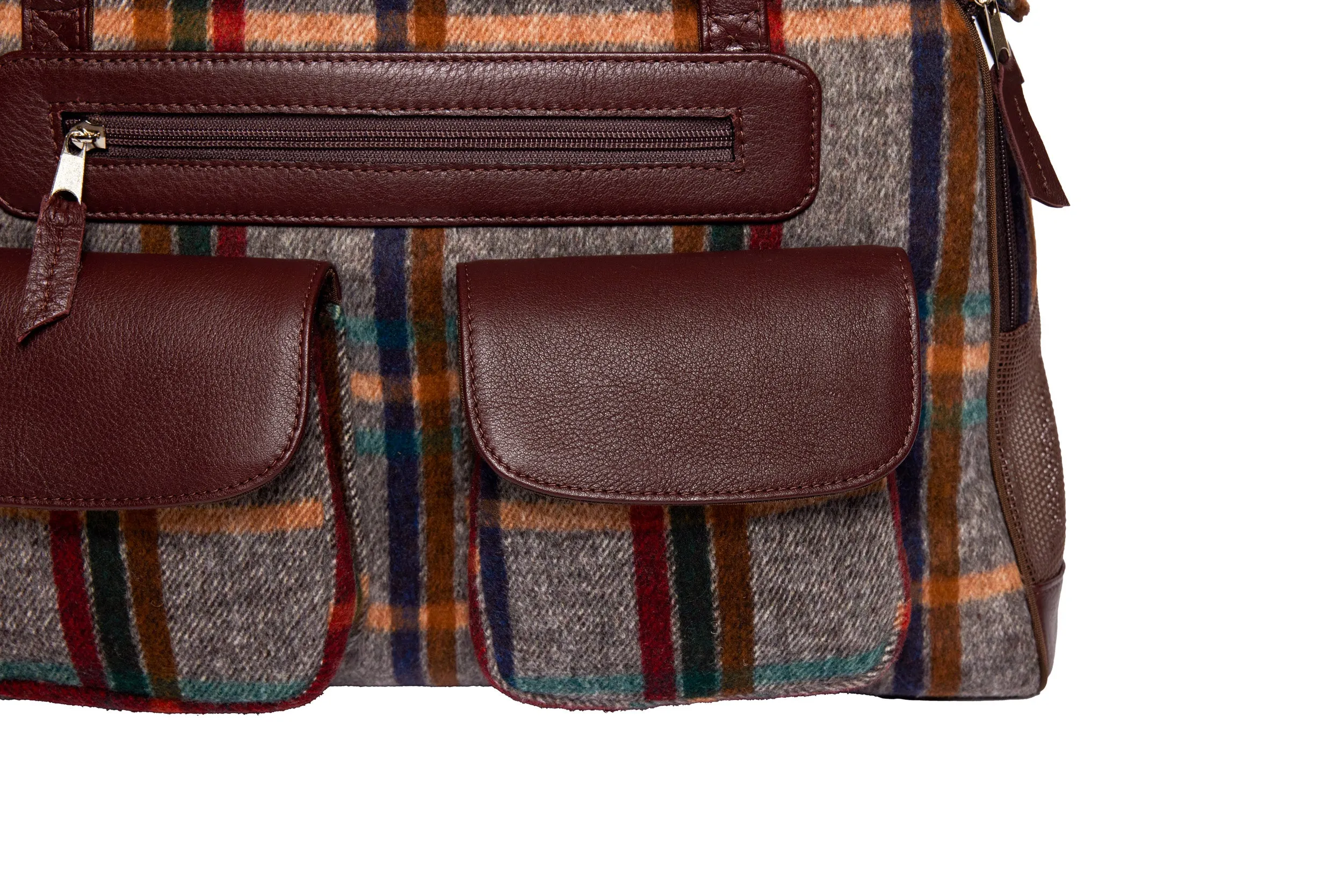 Dog Carrier - Winter - Colored Wool Plaid