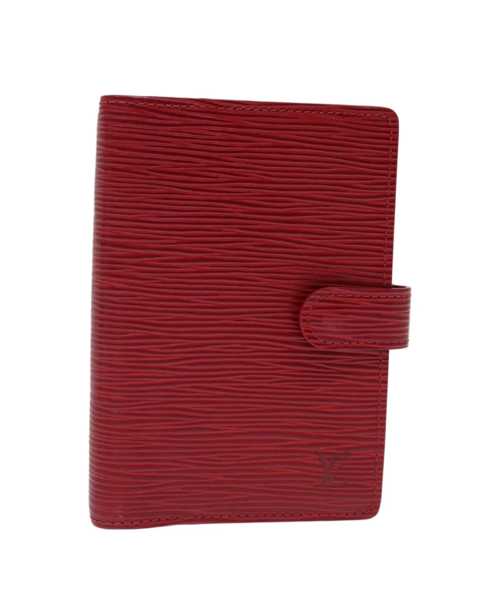 Epi Leather Day Planner Cover in Red