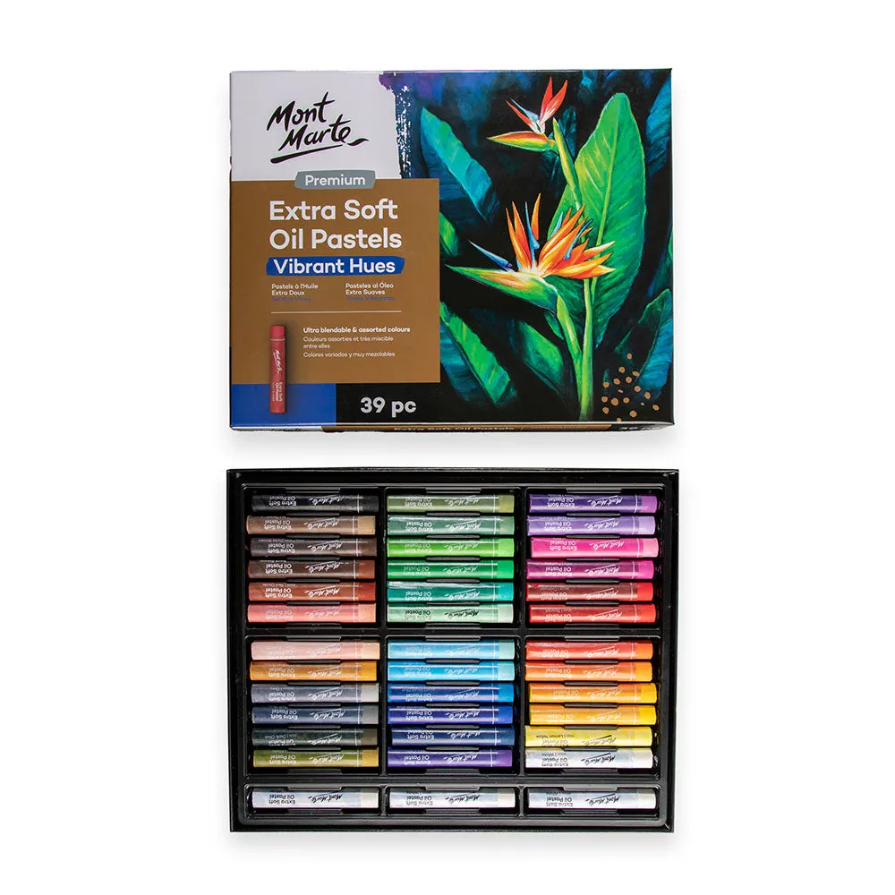 Extra Soft Oil Pastels Vibrant Hues Premium 39pc