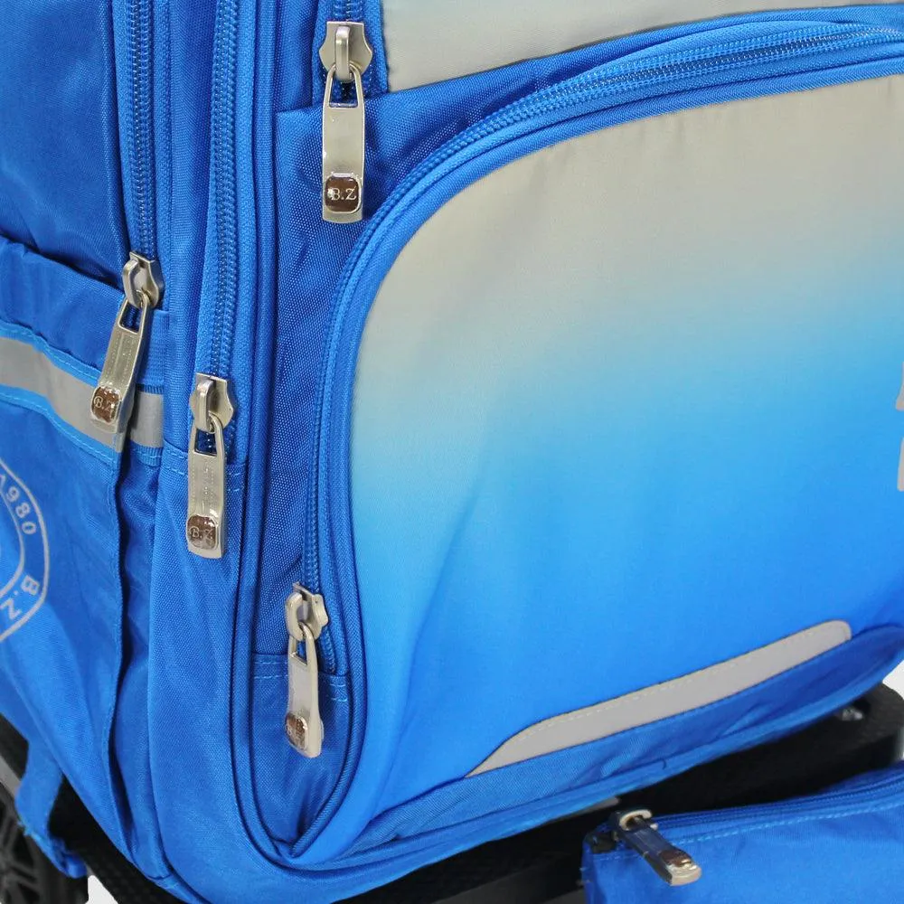 Faded Blue 18 Inches Trolley Backpack   Pencil Case