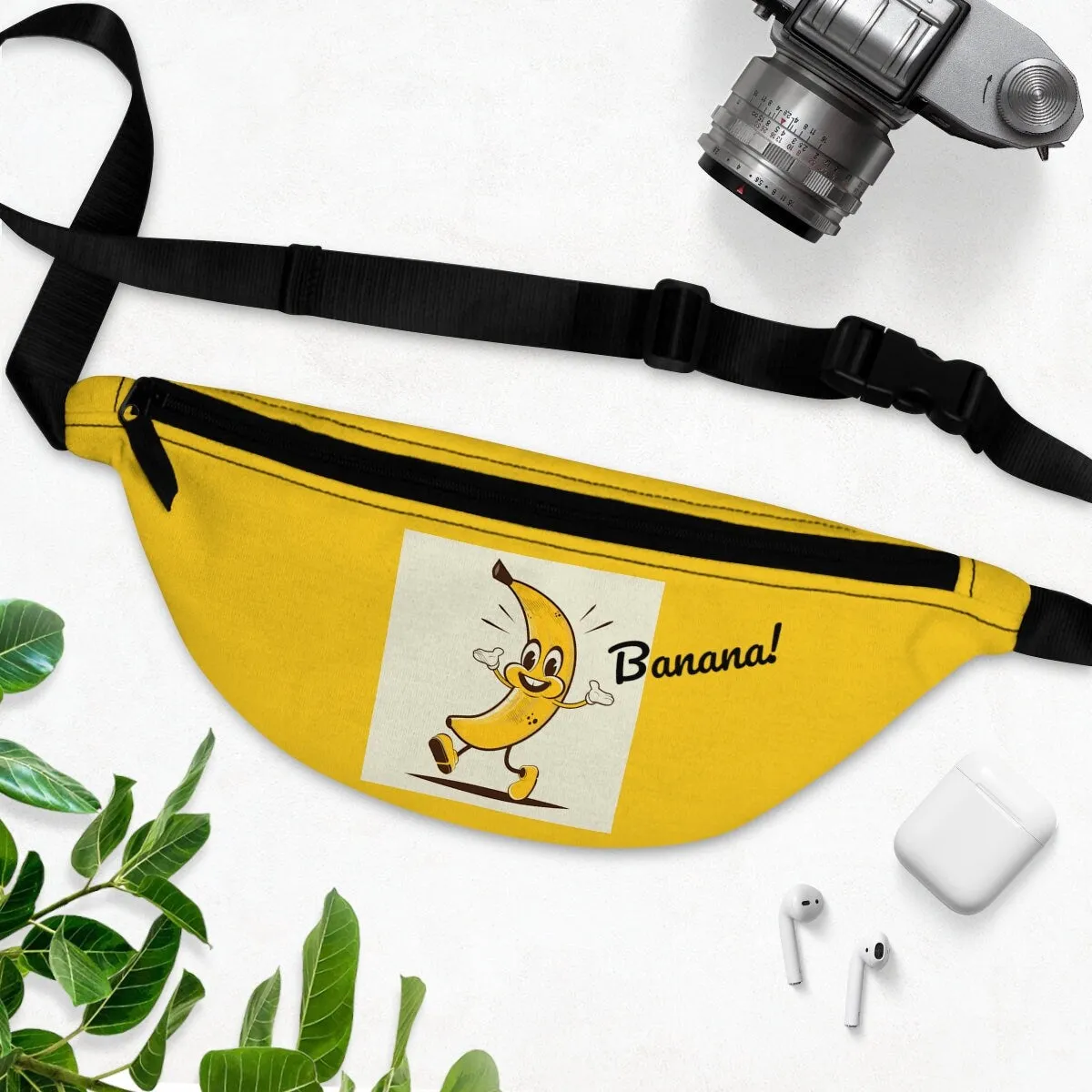 Fanny Pack, CUSTOM TEXT Banana Fanny Pack, Banana Print bag, Small Waist Bag, Hiking Fanny Pack, Gifts for him, Gifts for her, Unique Gifts