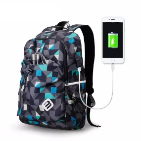 Fashion Student College Backpack With USB Charging