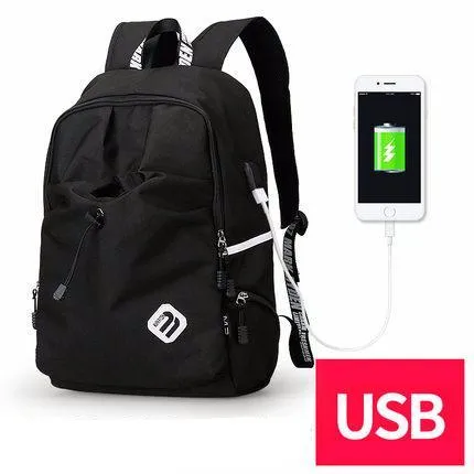 Fashion Student College Backpack With USB Charging