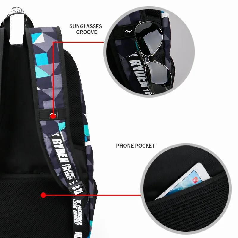 Fashion Student College Backpack With USB Charging