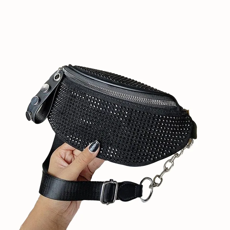 Fashionable Casual Women's Rhinestone Waist Pack