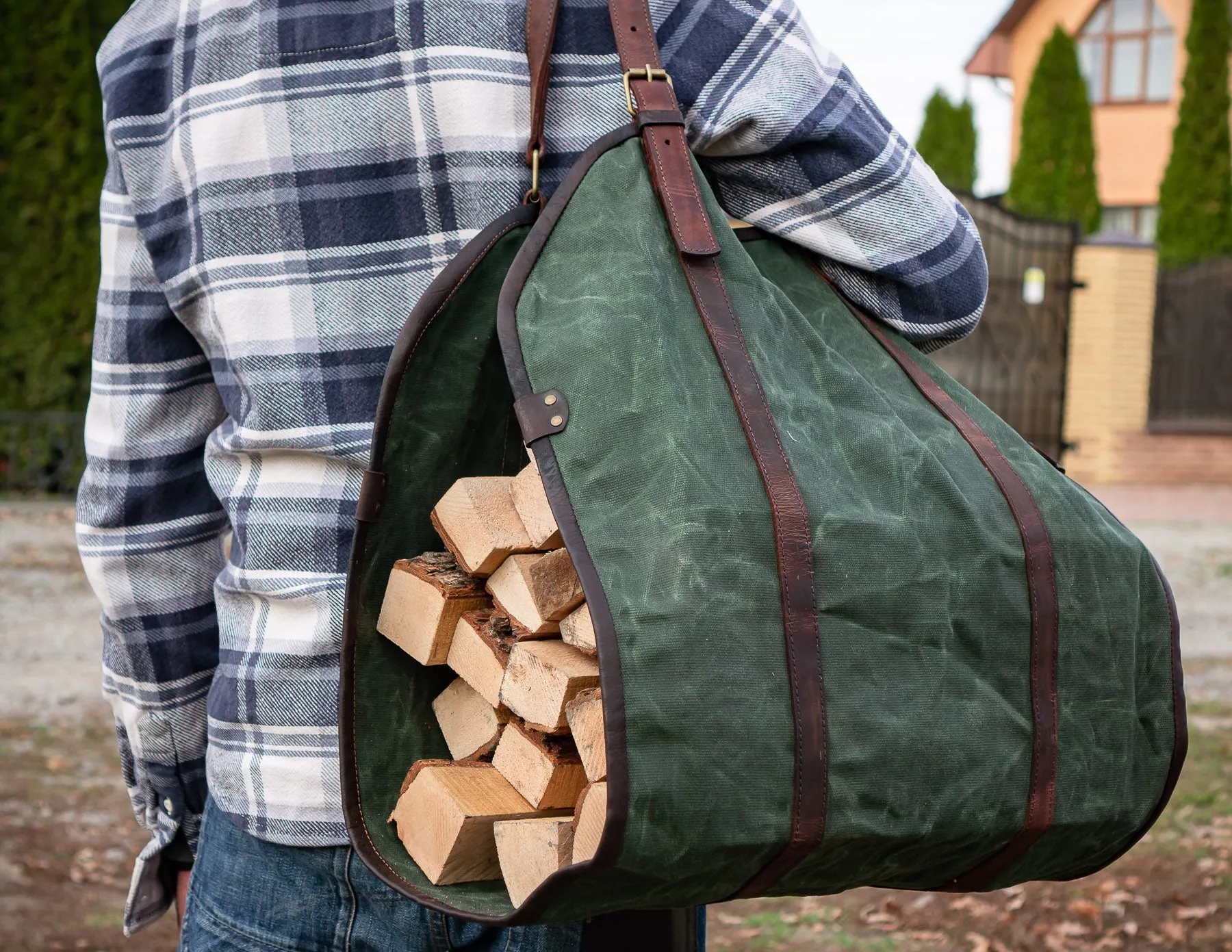 Firewood Log Carrier | Canvas Log Carrier | Handcrafted | Personalised Gift