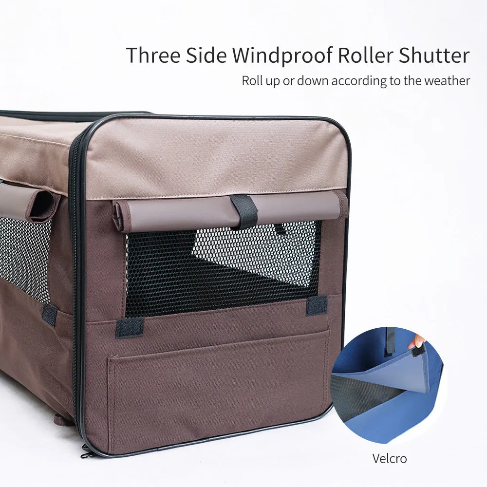 Foldable Portable Pet Carrier Soft Crate with Mesh Windows