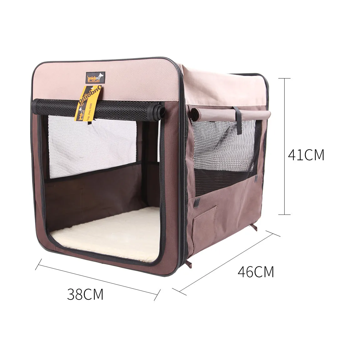 Foldable Portable Pet Carrier Soft Crate with Mesh Windows