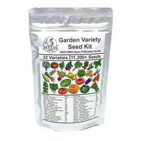 Garden Seed Variety Kit | 32 Varieties | 11,300  Non-GMO Open Pollinated Seeds