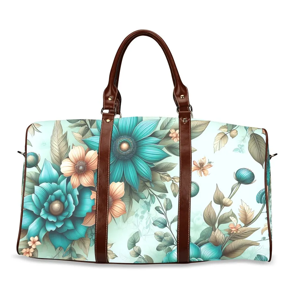 Green Floral awd438 Waterproof Travel Bag/Small (Model 1639)