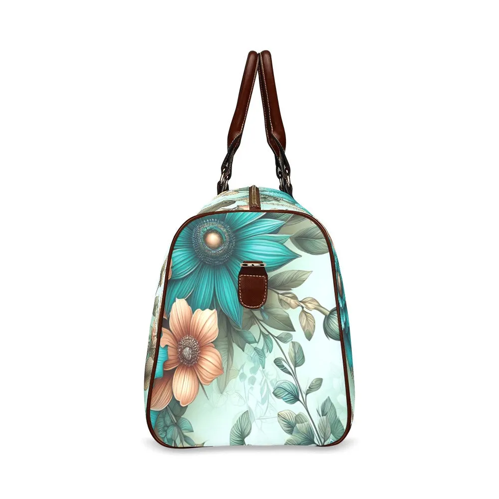 Green Floral awd438 Waterproof Travel Bag/Small (Model 1639)