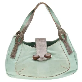 Green/Grey Suede and Lizard Hobo