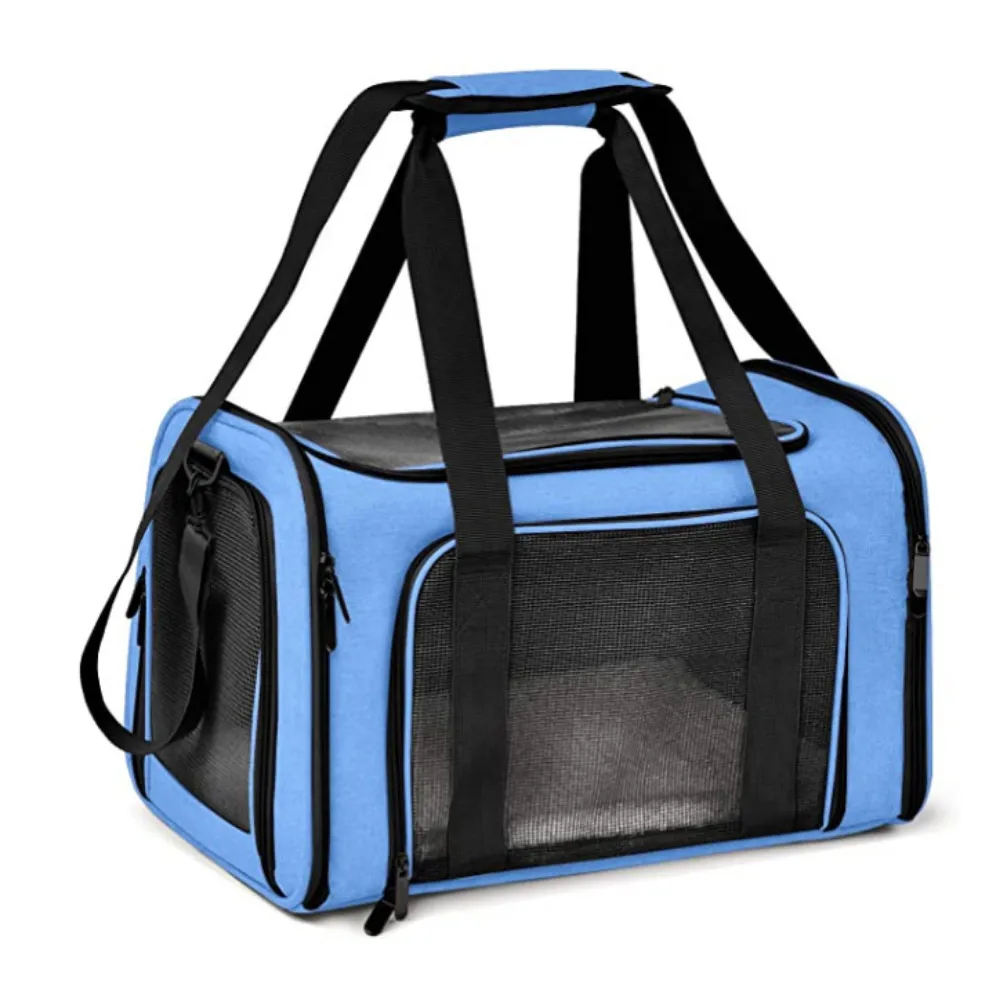 Habibi Pets Breathable Mesh Pet Carrier Bag - Blue