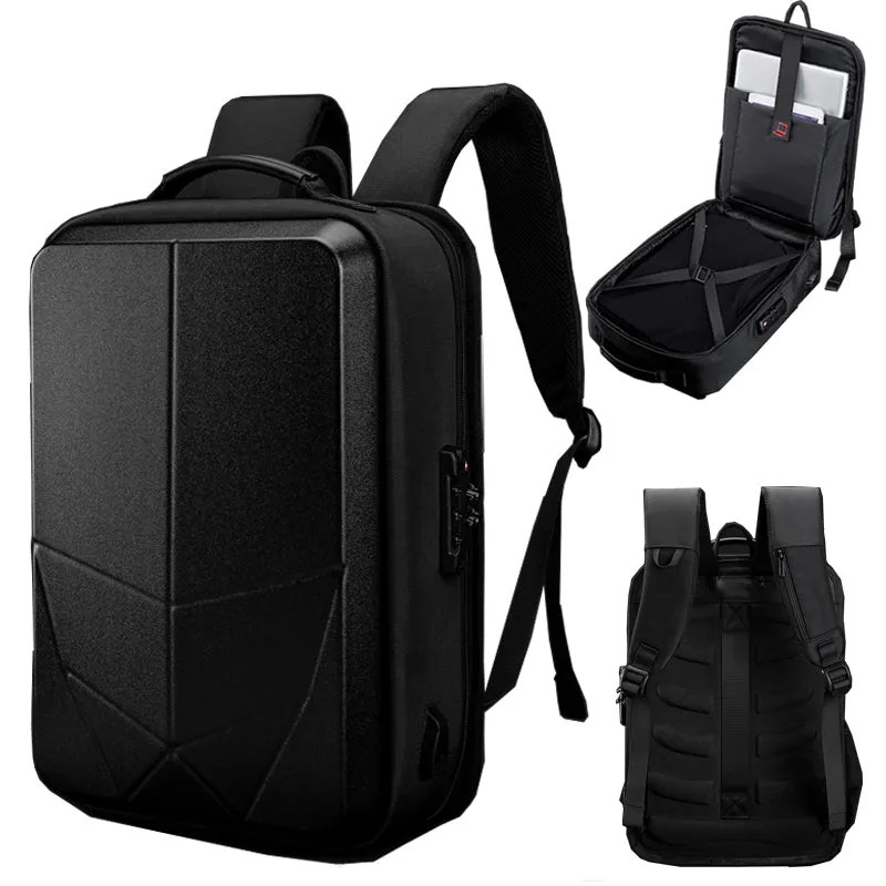 Hard Shell Backpack 15.6inch with Lock Anti-theft Backpack USB Charging