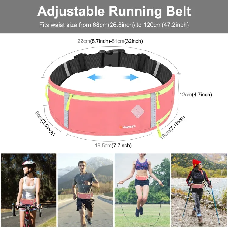 HAWEEL Running Belt Waist Fanny Pack Bag Sports Waterproof Waist Phone Pocket(Pink)