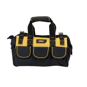 Homdum 13”Deli Multipurpose Tools Storage Bag Water Resistant for Electrician Plumber Technician Nylon Material with 3 Flap up Pockets and 6 Open Pockets Color Yellow Black size