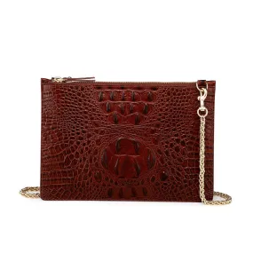 Hope Croc Embossed Crossbody Clutch