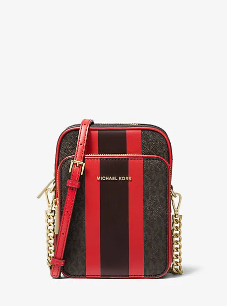 Jet Set Medium Logo Stripe Crossbody Bag