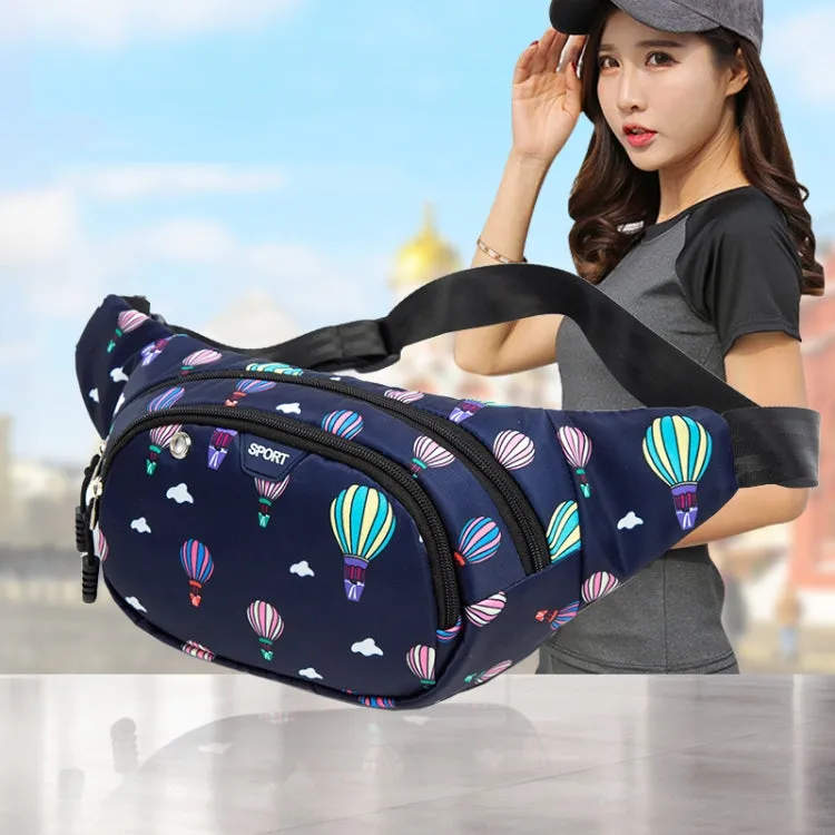 Ladies Sports Running Waist Bag Outdoor Leisure Cashier Wallet, Size: 10 inch(Balloon Dark Blue)