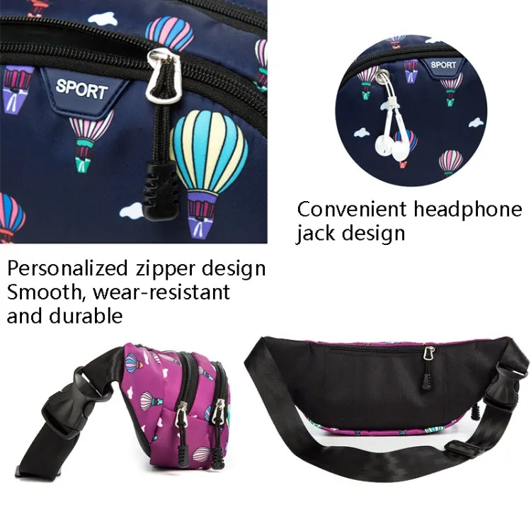 Ladies Sports Running Waist Bag Outdoor Leisure Cashier Wallet, Size: 10 inch(Balloon Purple)