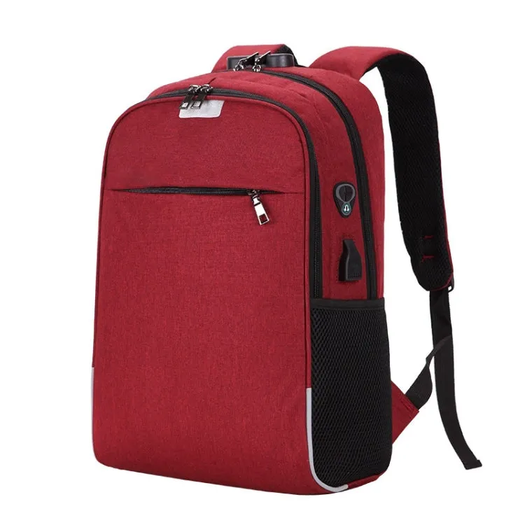 Laptop Backpack School Bags Anti-theft Travel Backpack with USB Charging Port(Red)