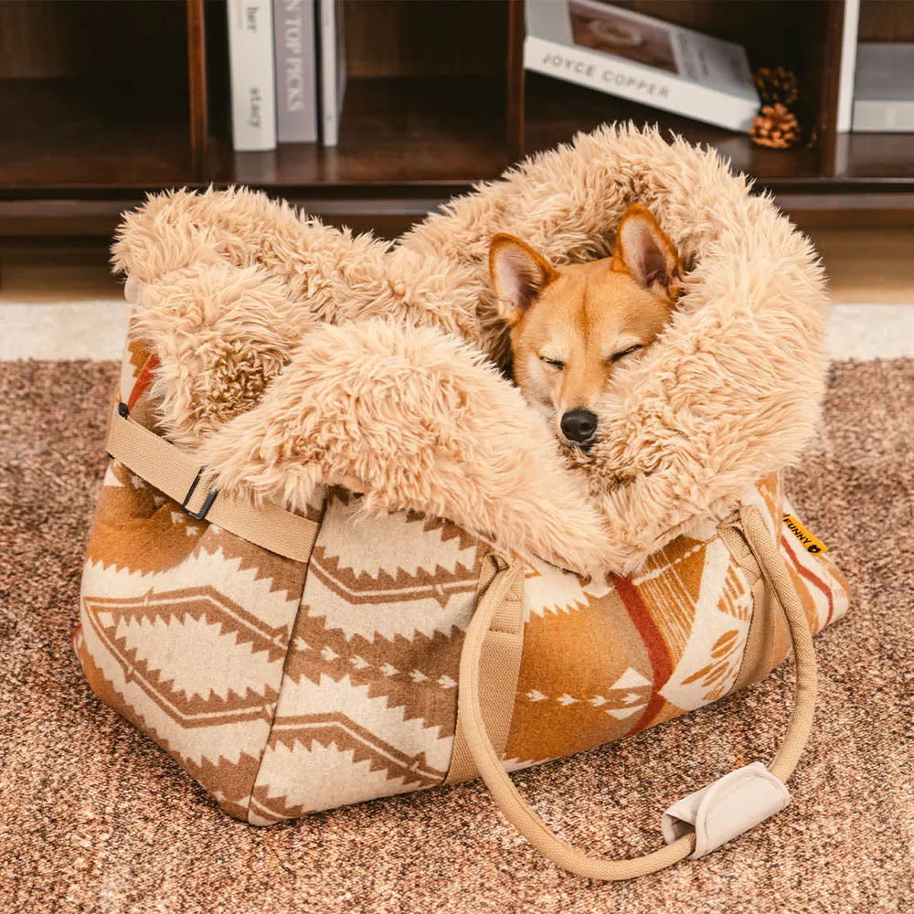 Large Reversible All-Season Indie Boho Pet Carrier and Dog Snuggle Sleeping Bag - Wondernap