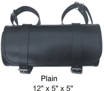 Large Round Tool Bag with Cowhide Leather Plain, Braided, Laced, Stud