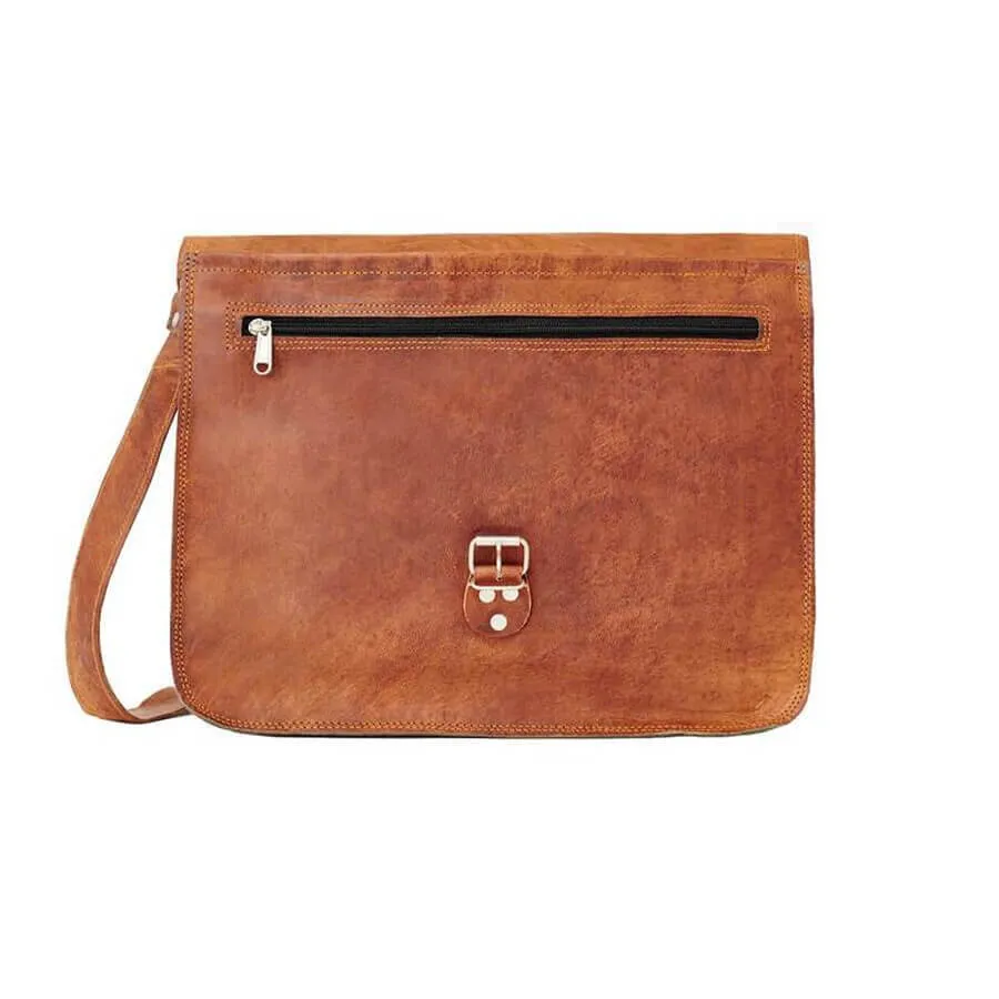 Leather Messenger Laptop Bag