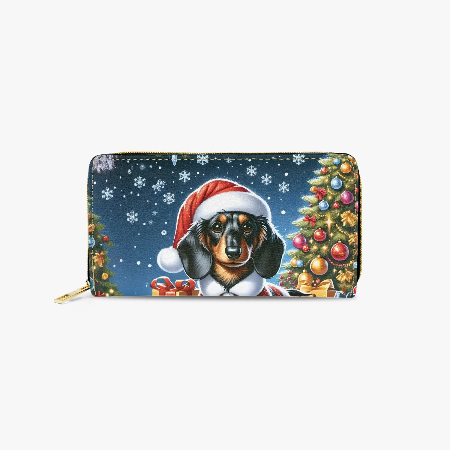 Long Type Zipper Purse, Christmas Dashund. awd-511