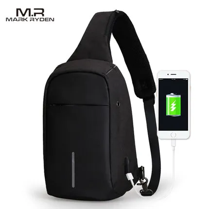 Mark Ryden New Arrival Crossbody Bags Men Anti-theft Chest Pack Summer Short Trip Messengers Bag Water Repellent Shoulder Bag