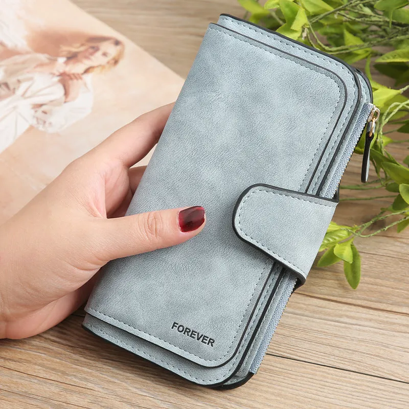 Matte PU leather multi-function wallet