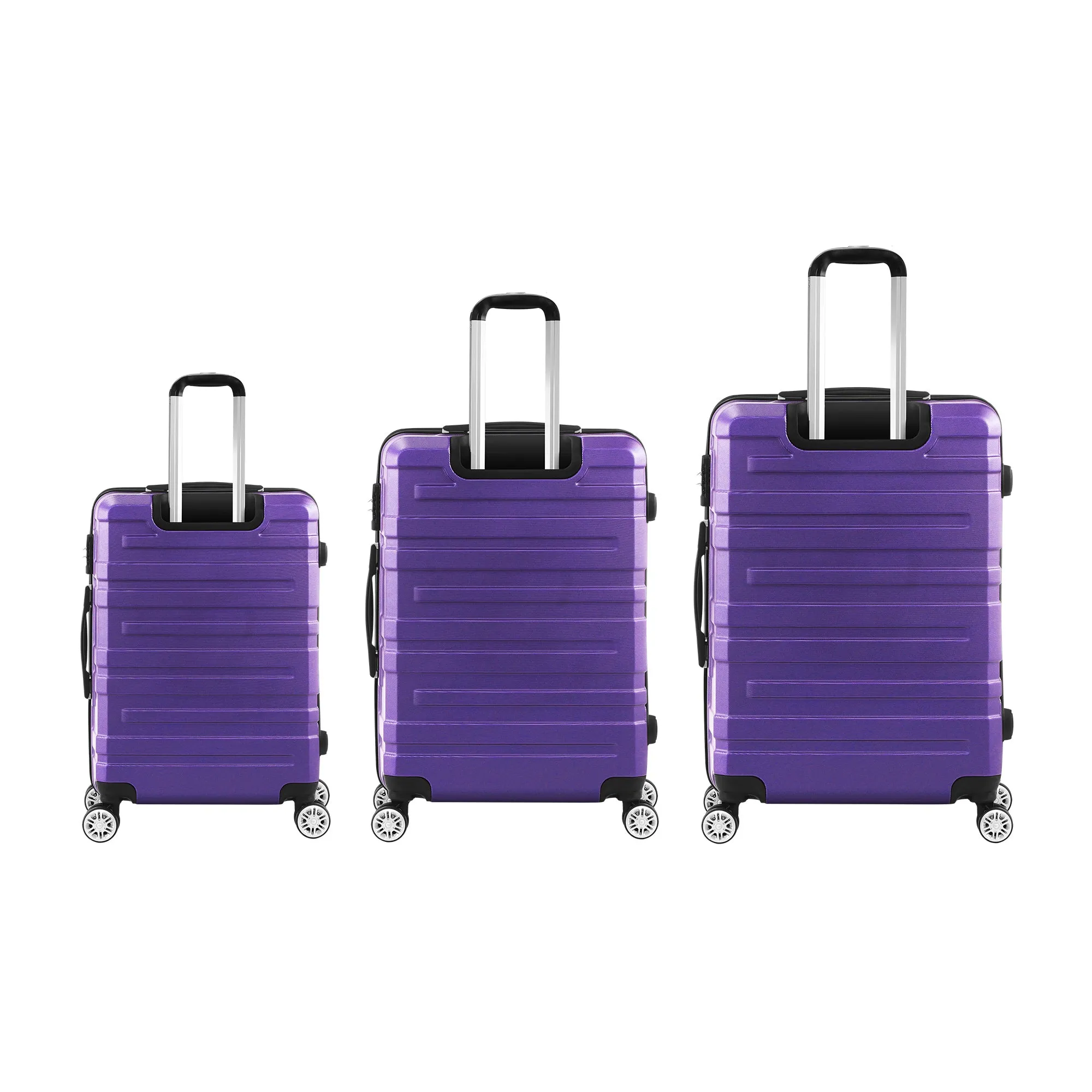 Mazam 3PCS Luggage Suitcase Trolley Set Travel TSA Lock Storage Hard Case Purple