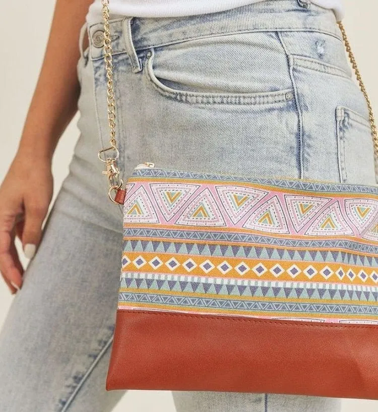 MB0142 Aztec Crossbody & Wristlet Bag