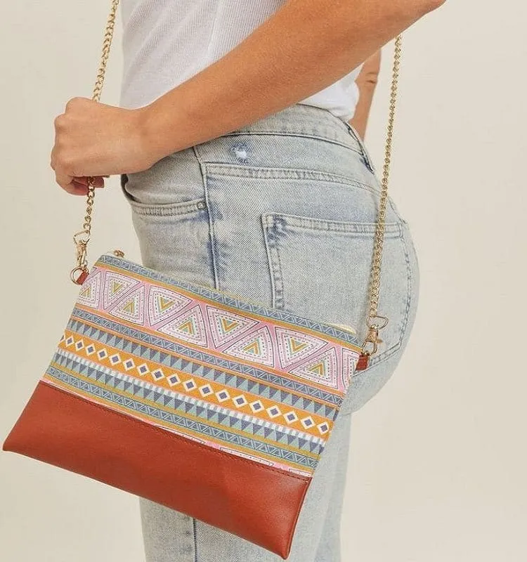 MB0142 Aztec Crossbody & Wristlet Bag