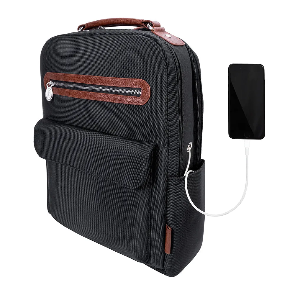 McKlein 17" Nylon Two-Tone Dual-Compartment Laptop Backpack