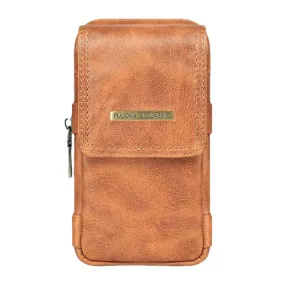 Men Large Capacity 6.5 Inch Phone Bag Retro PU Leather Flap-Over Belt Waist With Hook