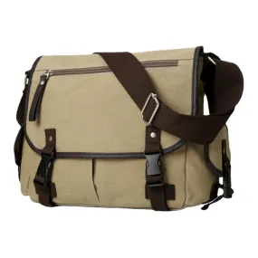 Men Vintage Large Capacity Wear-Resistant Canvas Crossbody Bag Casual Shoulder