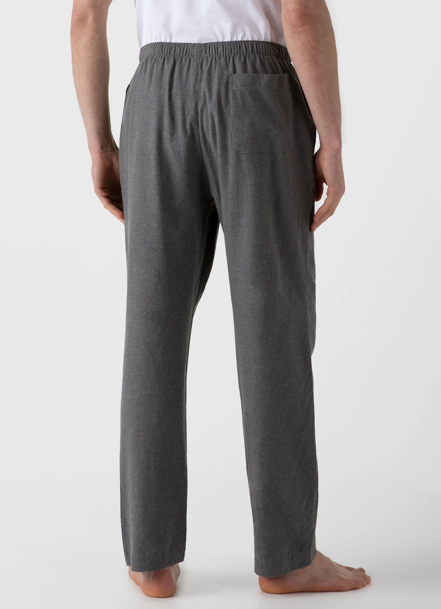 Men's Cotton Flannel Pyjama Set in Mid Grey Melange