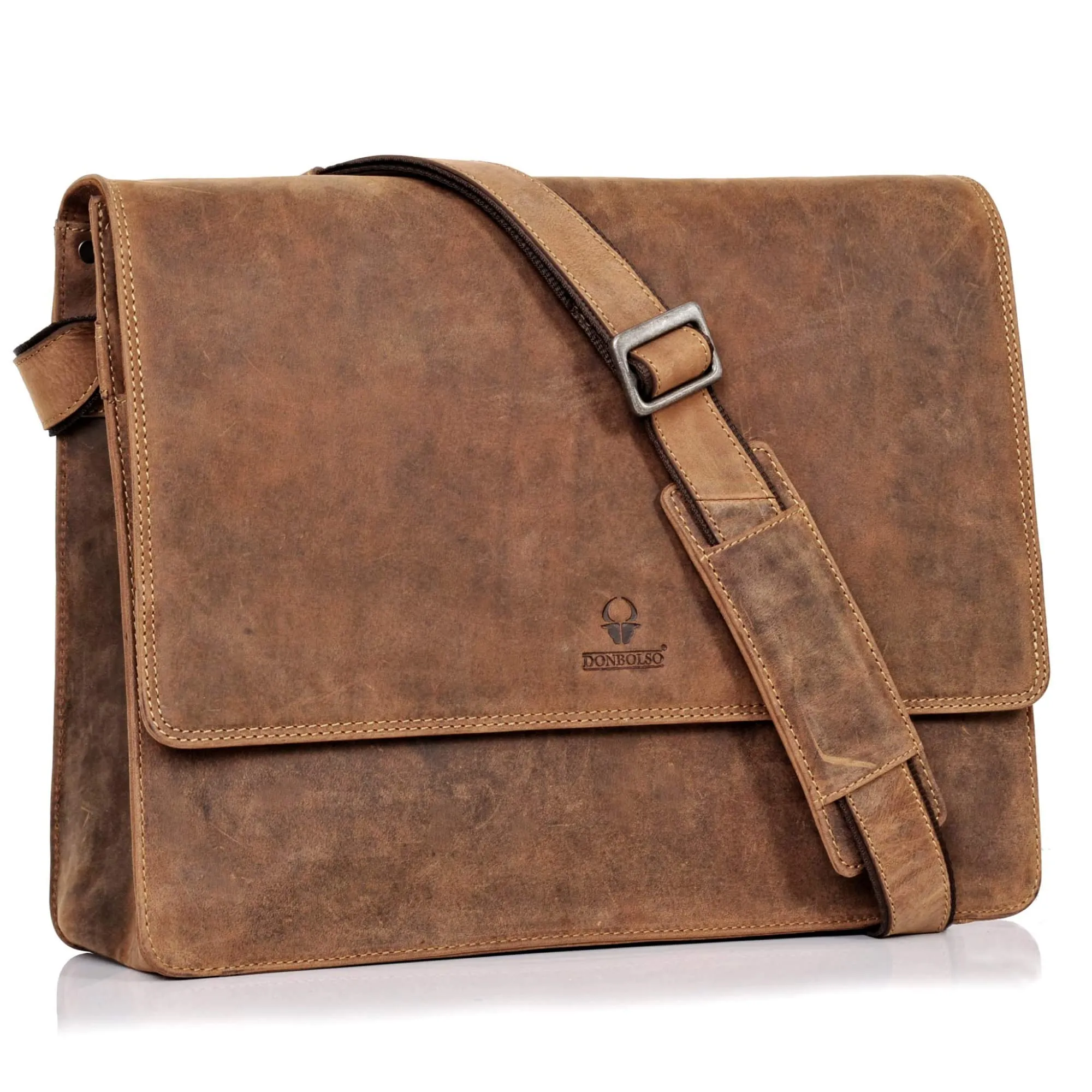 Messenger Bag Barcelona I Handcrafted Leather Laptop Shoulder Bag For Men &