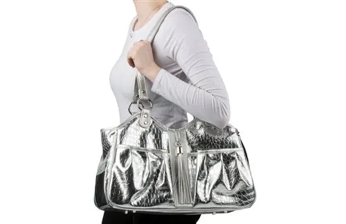 Metro - Silver Gator with Tassel Pet Carrier